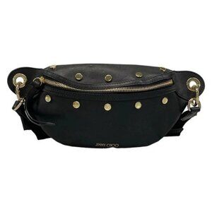 JIMMY CHOO Rocket Black Leather Bum Bag
